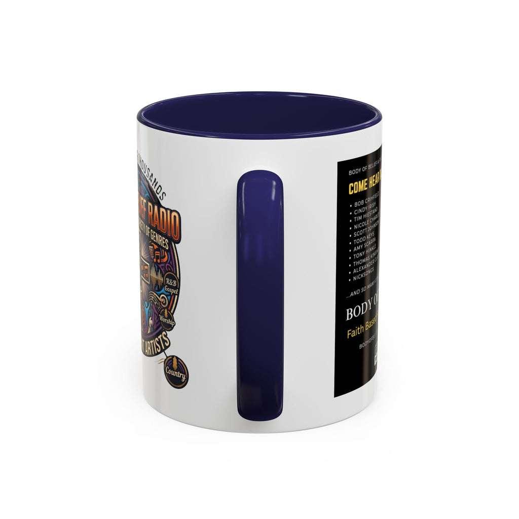 Accent Coffee Mug — "Body of Belief Radio" Gospel Music Ceramic Mug (11/15oz)