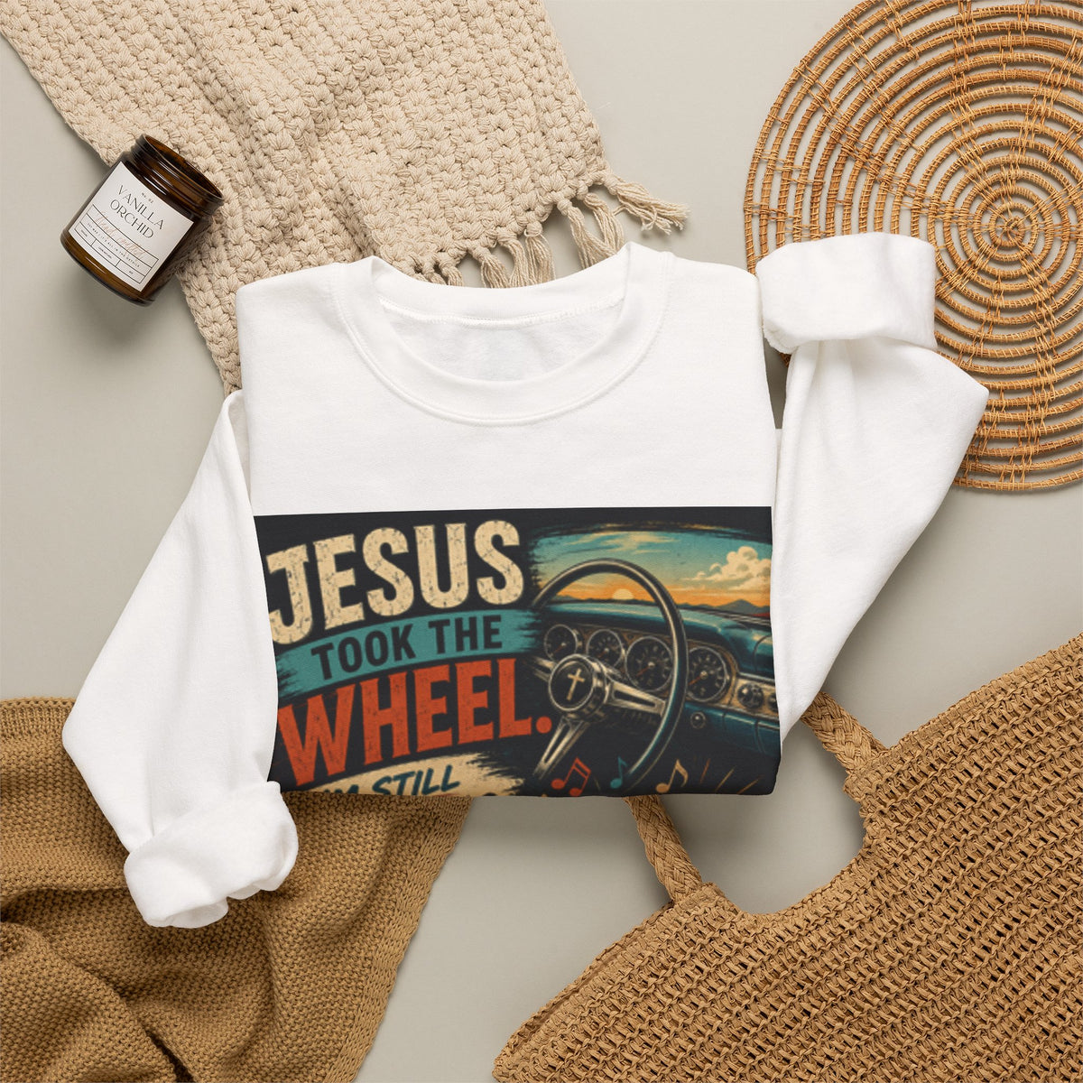 Jesus Take the Wheel Unisex Heavy Blend™ Crewneck Sweatshirt