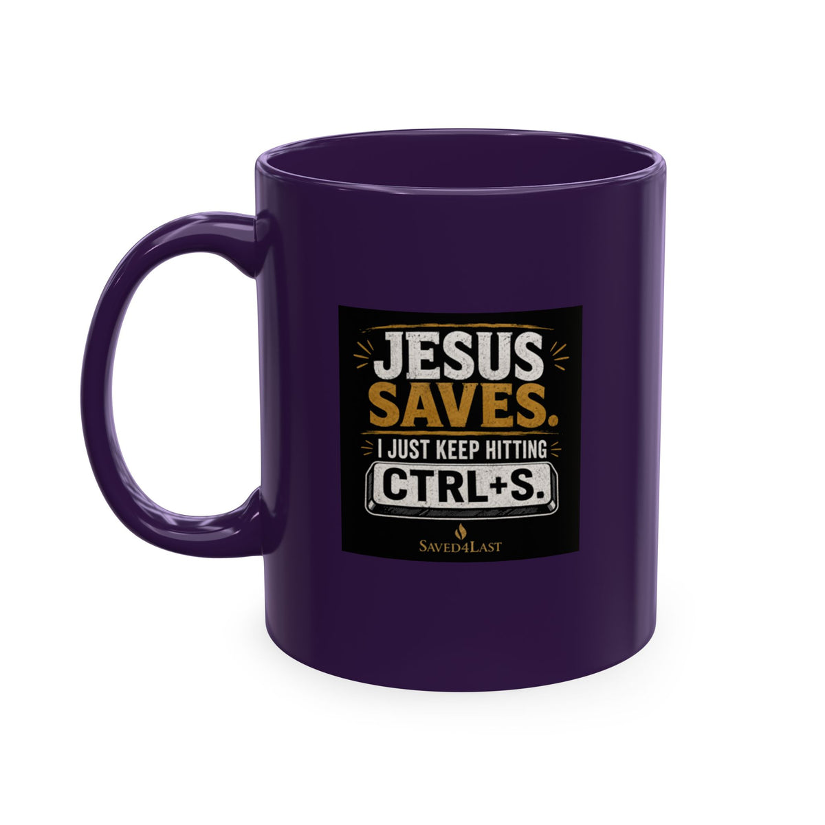 Jesus Saves Logo Ceramic Mug — Branded Coffee Cup