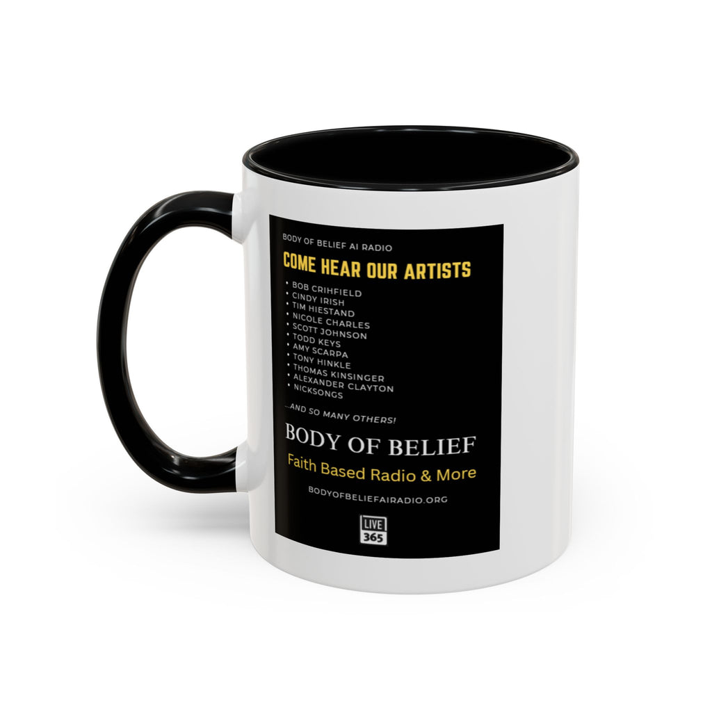 Accent Coffee Mug — "Body of Belief Radio" Gospel Music Ceramic Mug (11/15oz)