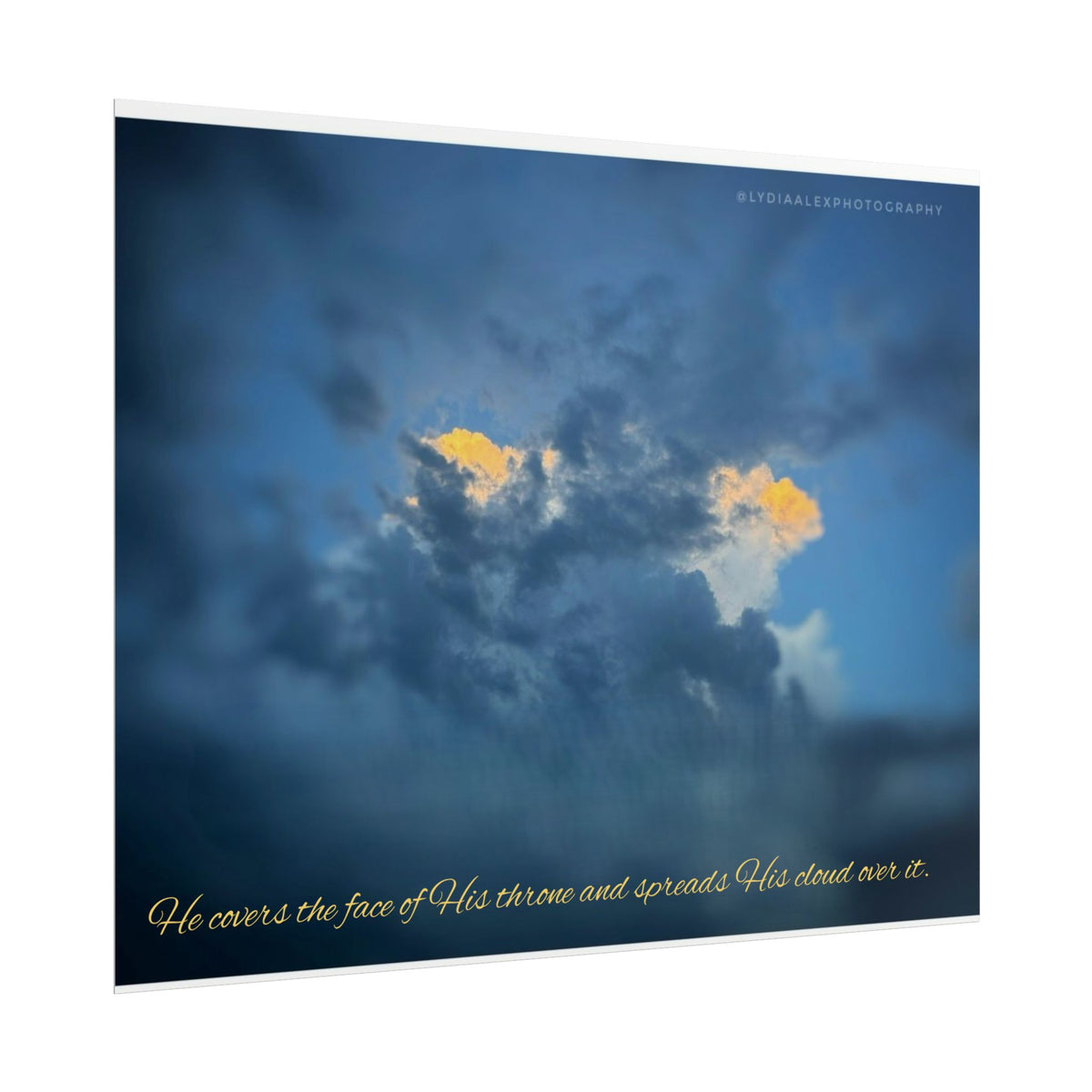 Rolled Poster — Lydia Alex Photography Sunlit Cloud with Scripture Text