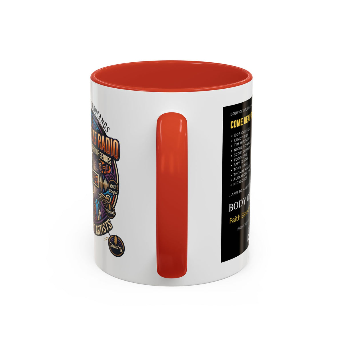 Accent Coffee Mug — "Body of Belief Radio" Gospel Music Ceramic Mug (11/15oz)